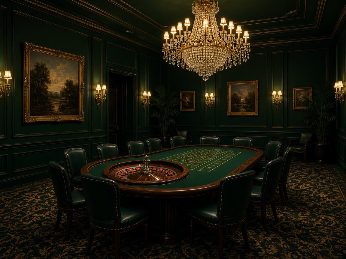 Sala de ruleta con iluminación cálida